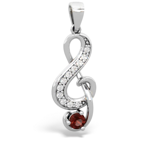 garnet treble clef pendant