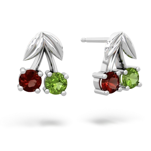 garnet-peridot cherries earrings