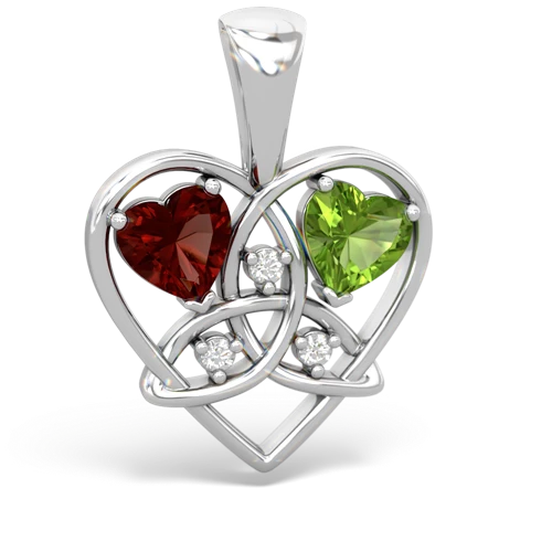 garnet-peridot celtic heart pendant