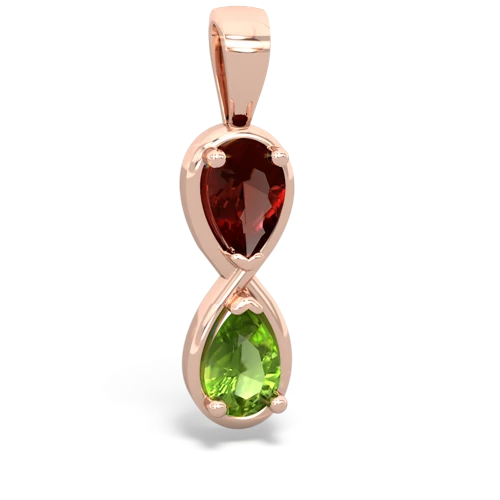 garnet-peridot infinity pendant