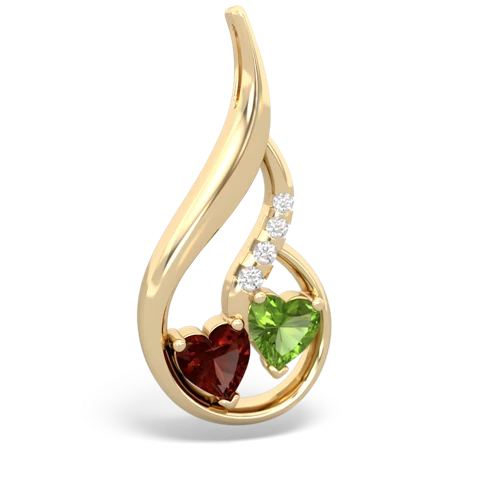 garnet-peridot keepsake swirl pendant