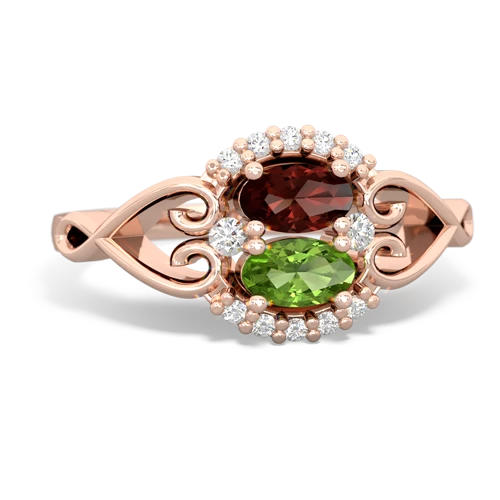 garnet-peridot antique keepsake ring