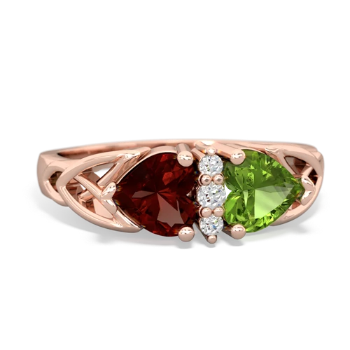 garnet-peridot celtic ring