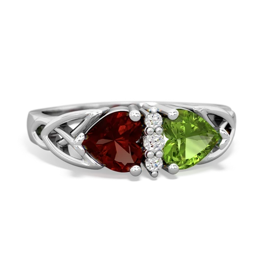 garnet-peridot celtic ring