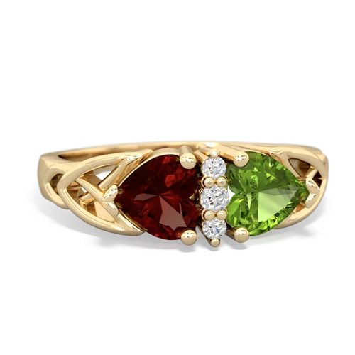 garnet-peridot celtic ring