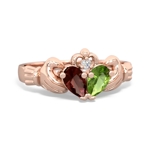 garnet-peridot claddagh ring