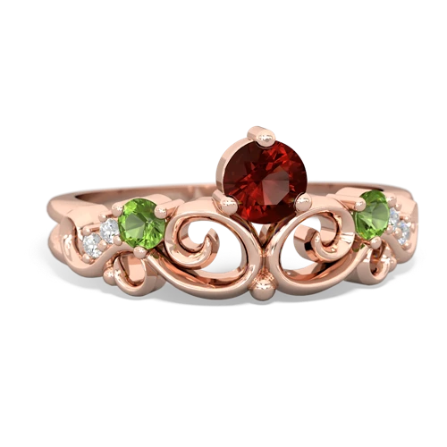 Garnet Genuine Garnet with Genuine Peridot and Genuine Pink Tourmaline Crown Keepsake ring Ring