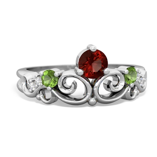 garnet-peridot crown keepsake ring