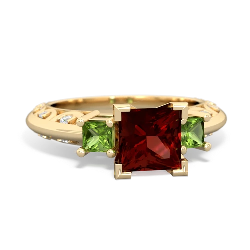 garnet-peridot engagement ring
