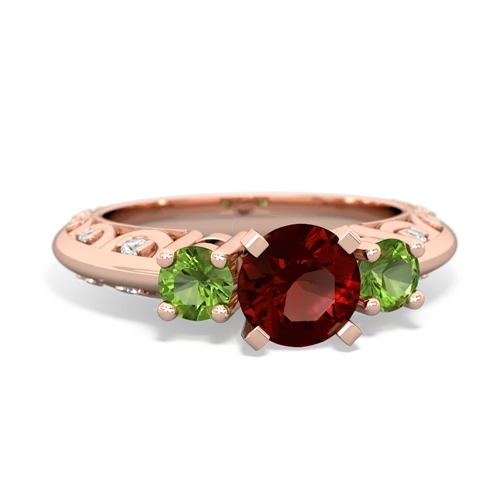 garnet-peridot engagement ring