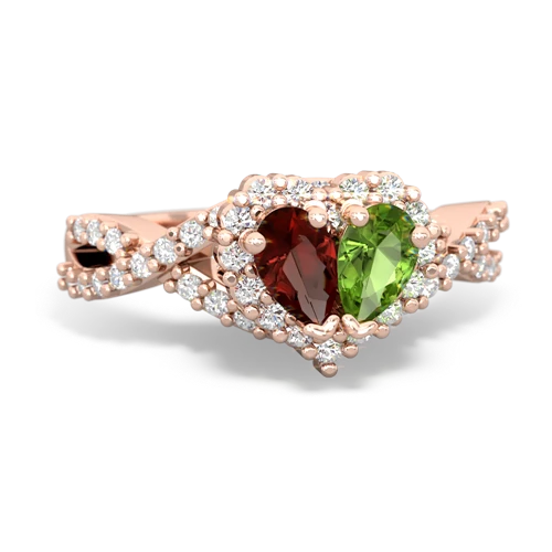 garnet-peridot engagement ring