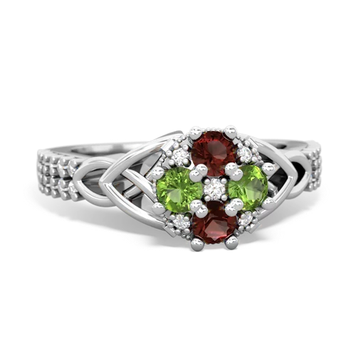 garnet-peridot engagement ring