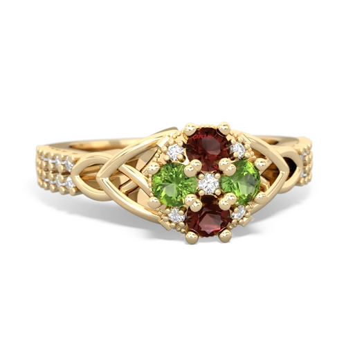 garnet-peridot engagement ring