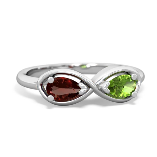 garnet-peridot infinity ring