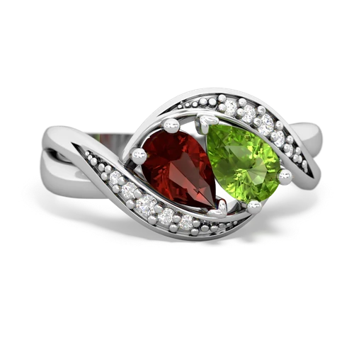 garnet-peridot keepsake curls ring