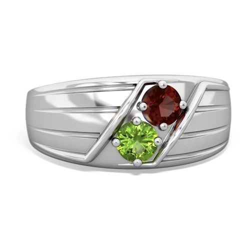 garnet-peridot mens ring