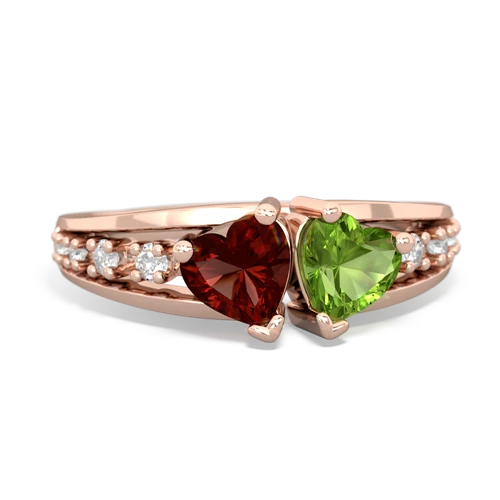 garnet-peridot modern ring