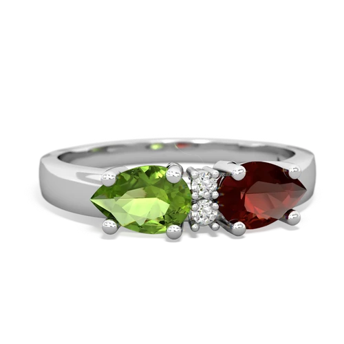 garnet-peridot timeless ring