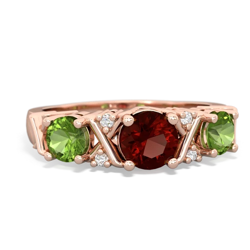 garnet-peridot timeless ring