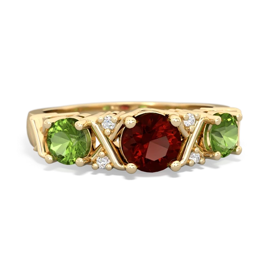 garnet-peridot timeless ring