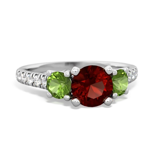 garnet-peridot trellis pave ring