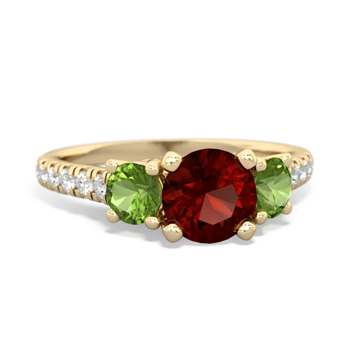 garnet-peridot trellis pave ring