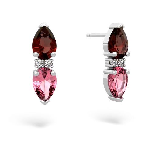garnet-pink sapphire bowtie earrings
