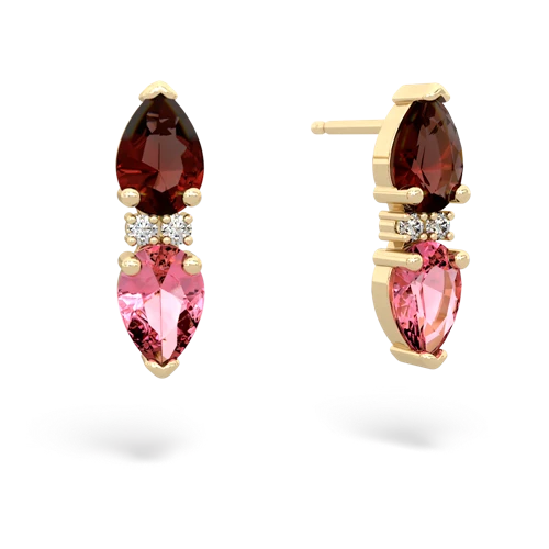 garnet-pink sapphire bowtie earrings