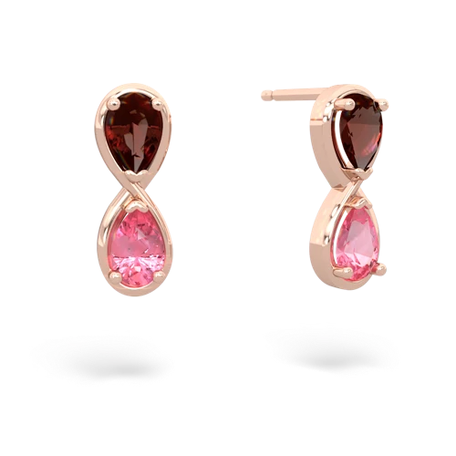 garnet-pink sapphire infinity earrings