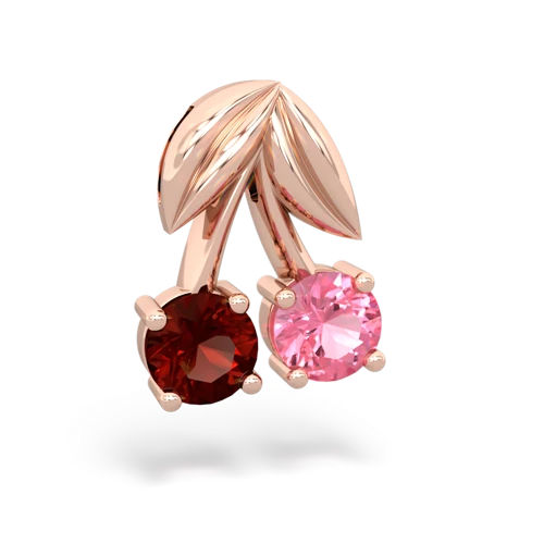 garnet-pink sapphire cherries pendant