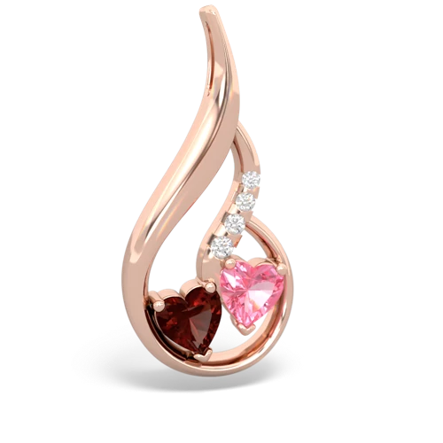 garnet-pink sapphire keepsake swirl pendant