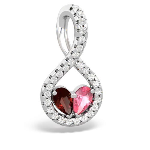 garnet-pink sapphire pave twist pendant