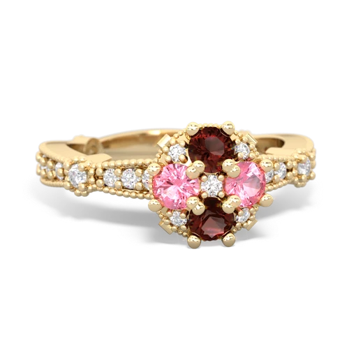 garnet-pink sapphire art deco engagement ring