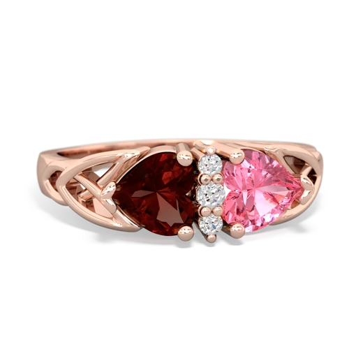 garnet-pink sapphire celtic ring
