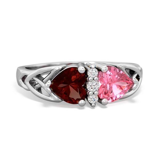 garnet-pink sapphire celtic ring