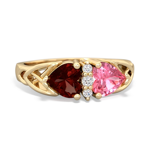 garnet-pink sapphire celtic ring