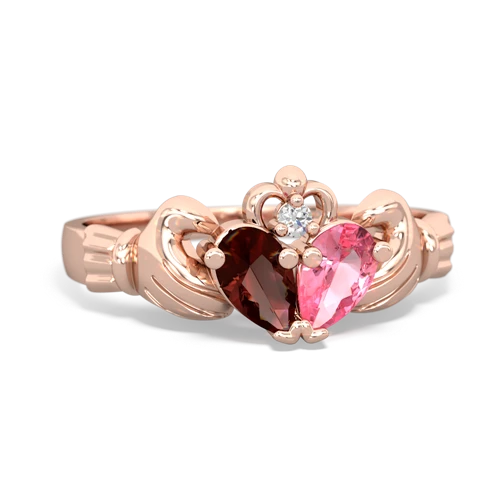 garnet-pink sapphire claddagh ring