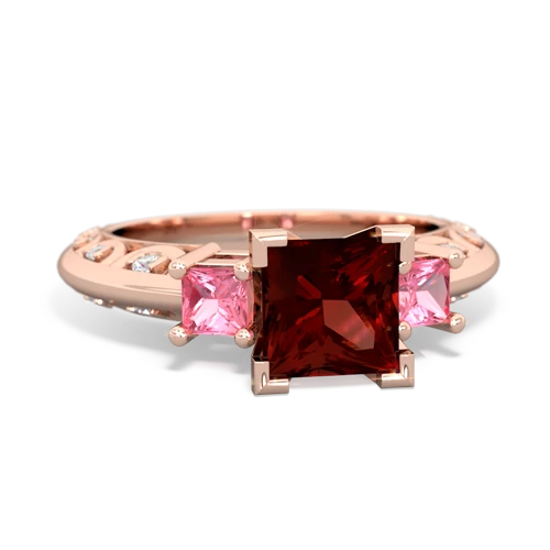 garnet-pink sapphire engagement ring