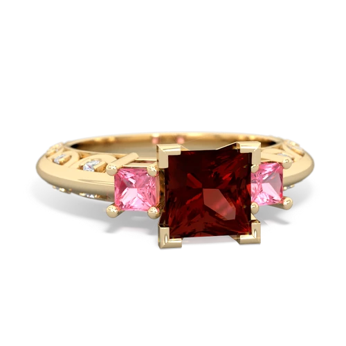 garnet-pink sapphire engagement ring