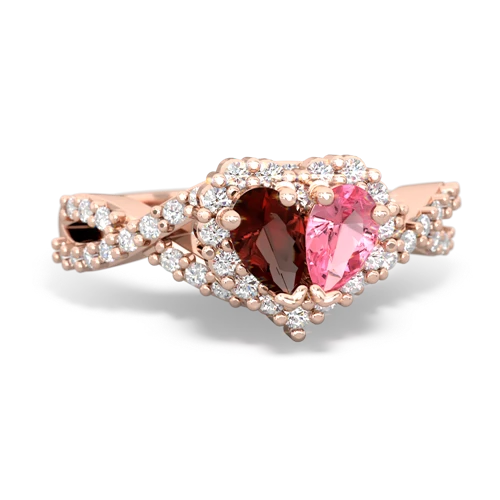 garnet-pink sapphire engagement ring