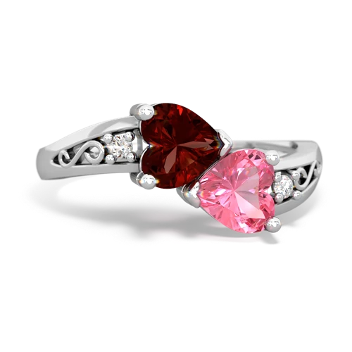 garnet-pink sapphire filligree ring