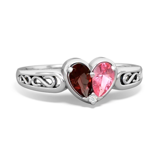 garnet-pink sapphire filligree ring