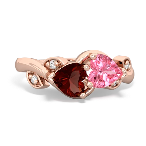 garnet-pink sapphire floral keepsake ring
