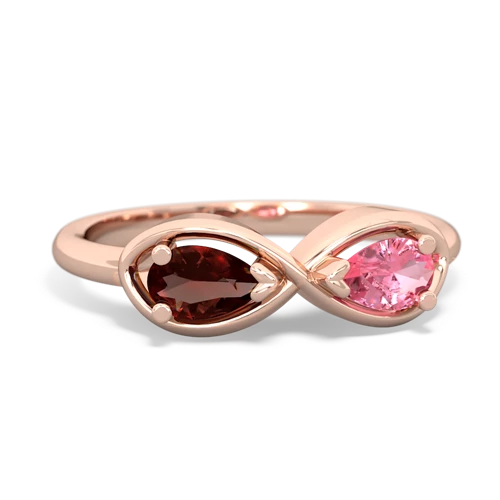 garnet-pink sapphire infinity ring