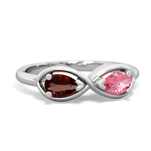 garnet-pink sapphire infinity ring