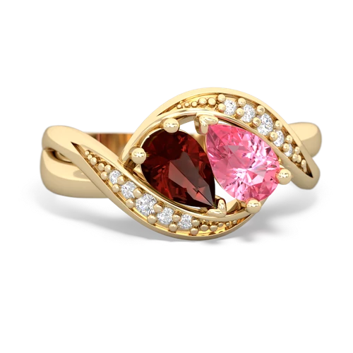 garnet-pink sapphire keepsake curls ring