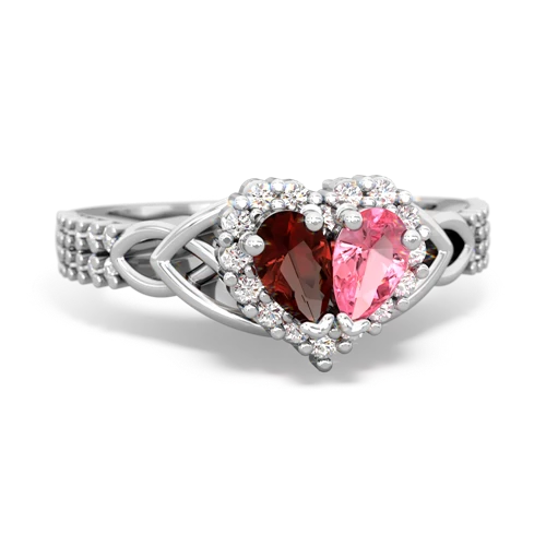 garnet-pink sapphire keepsake engagement ring