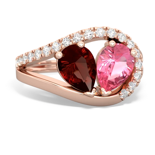 garnet-pink sapphire pave heart ring