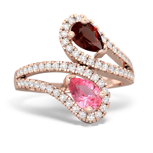 garnet-pink sapphire pave swirls ring