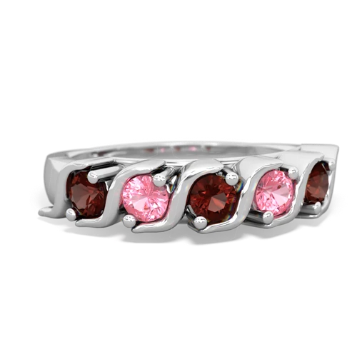 garnet-pink sapphire timeless ring